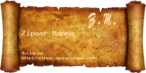 Zipser Manna névjegykártya